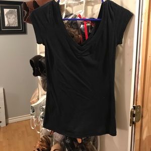 Wet Seal right black v-neck (front and back)